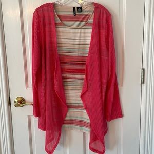Pink Blouse with attached Sweater